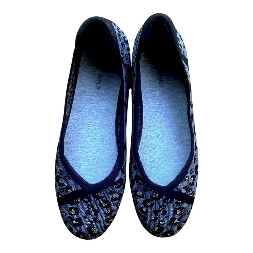 Clarks Women’s Gray Black Leopard Print Ballet Slip-On Flats Shoes Sz 10